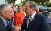 Έφτασε στους Αμπελόκηπους ο υπουργός Υποδομών και Μεταφορών K. Καραμανλής (vid)