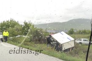 Νταλίκα εκτράπηκε από το δρόμο Κιλκίς - Προμαχώνα, στην περιοχή του Δροσάτου. Σώος ο οδηγός