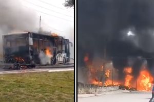 ΒΙΝΤΕΟ: Στις φλόγες λεωφορείο των ΚΤΕΛ Κιλκίς έξω από τα κοιμητήρια Ευόσμου Θεσσαλονίκης