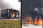 ΒΙΝΤΕΟ: Στις φλόγες λεωφορείο των ΚΤΕΛ Κιλκίς έξω από τα κοιμητήρια Ευόσμου Θεσσαλονίκης