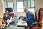 Επίσκεψη υποψήφιας ευρωβουλευτή Βούλας Πατουλίδου στον Αντιπεριφερειάρχη Ανδρέα Βεργίδη