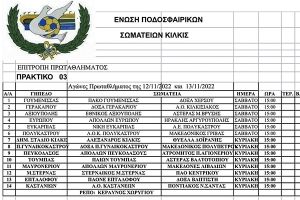 Αγώνες πρωταθλημάτων ΕΠΣ Κιλκίς στις 12 &amp; 13/11/2022 και οι διαιτητές που θα διευθύνουν