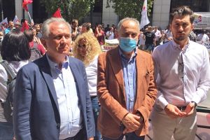 Στο συλλαλητήριο εργαζομένων στον Επισιτισμό-Τουρισμό ο Γιώργος Φραγγίδης