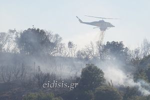 Με δυο αεροπλάνα και τρία ελικόπτερα η μάχη για την κατάσβεση της πυρκαγιάς στο Λειψύδριο Κιλκίς