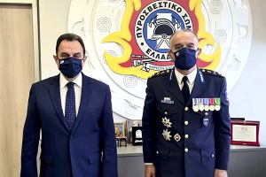 Συνάντηση Γ. Γεωργαντά με τον Αρχηγό του Πυροσβεστικού Σώματος, Αντιστράτηγο Στέφανο Κολοκούρη