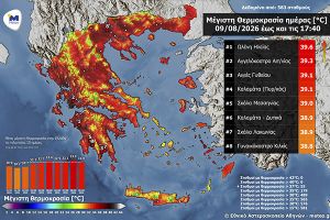 Άγγιξε τους 39ο C το Γυναικόκαστρο Κιλκίς το μεσημέρι της Κυριακής 9/8