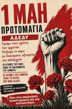 Τιμάμε τους αγώνες των εργατών - Χτίζουμε το αύριο με δικαιώματα, αξιοπρέπεια και αλληλεγγύη