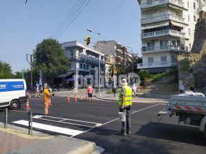 Για δεύτερη ημέρα κλειστή η Αγ. Δημητρίου – Συνεχίζεται η ασφαλτόστρωση (pics &amp; vid)