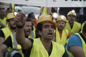Συγκέντρωση μεταλλωρύχων στην Ολυμπιάδα Χαλκιδικής