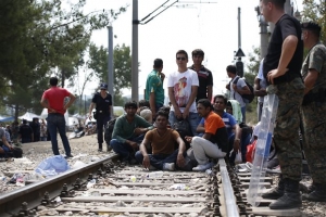 Διαμαρτυρία προσφύγων στο σταθμό της Βουδαπέστης για το μπλόκο