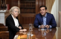 Η Βασιλική Θάνου στο νομικό γραφείο του Πρωθυπουργού αμέσως μετά την αποχώρησή της από τον Αρειο Πάγο