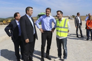 Στα έργα οδοποιίας της Περιφέρειας (Κιλκίς) οι Μητσοτάκης-Τζιτζικώστας