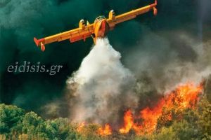 Μεγάλη πυρκαγιά στο πευκόφυτο δάσος του Σκρα
