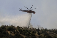 Μεγάλη φωτιά σε δασική έκταση στη Χίο - Μάχη με τις φλόγες και τον άνεμο