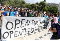 Συγκέντρωση διαμαρτυρίας προσφύγων στη Θεσσαλονίκη
