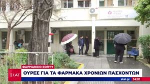 Ουρά σε φαρμακείο του ΕΟΔΥ στην Λεωφόρο Αλεξάνδρας
