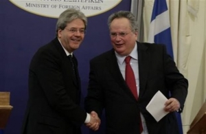 Στις «κοινές αγωνίες και συμφέροντα» αναφέρθηκαν Κοτζιάς-Τζεντιλόνι