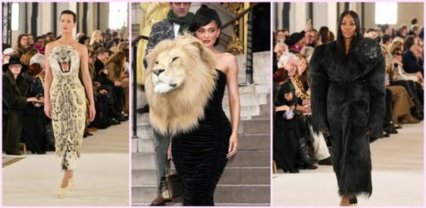 Σάλος με τα φορέματα με τα ψεύτικα κεφάλια άγριων ζώων σε fashion show στην Εβδομάδα Μόδας του Παρισιού