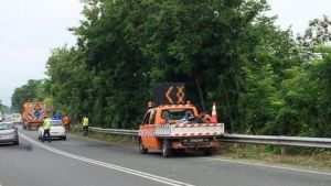 Έργα ασφαλτόστρωσης στην ε.ο. Θεσσαλονίκης- Μουδανίων