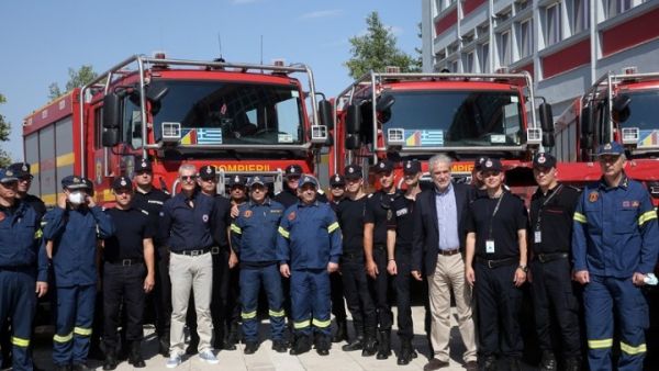 O Χρ. Στυλιανίδης υποδέχθηκε Ρουμάνους πυροσβέστες: Ήρθατε σε ένα δύσκολο καλοκαίρι