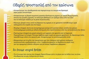 Οδηγίες για τον καύσωνα από τους Αστυνομικούς της Γειτονιάς του Κιλκίς