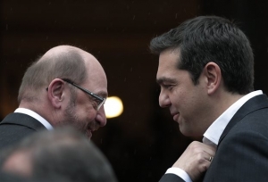 Σουλτς: Συμφωνήσαμε σε πολλά θέματα, υπάρχουν και άλλα που χρήζουν περαιτέρω συζήτησης - Τσίπρας: Τέλος στην ανάρμοστη σχέση οικονομικής ολιγαρχίας και πολιτικού συστήματος