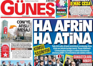 Gunes: Τι Αφρίν, τι Αθήνα - Την παρουσιάζει ως άντρο τρομοκρατών