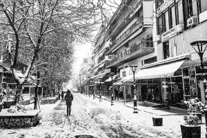 Ο πεζόδρομος του Κιλκίς με άλλο (χιονισμένο) μάτι