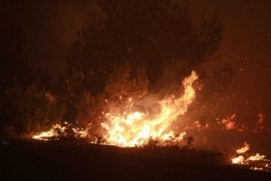 Ανεξέλεγκτη πυρκαγιά κοντά σε κατοικημένη περιοχή στη Νεάπολη Λακωνίας