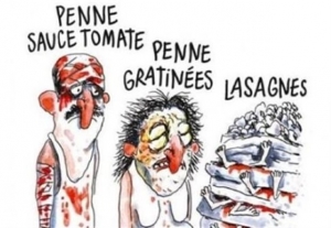 Ιταλική οργή για σκίτσο του Charlie Hebdo με τους σεισμόπληκτους... μακαρόνια