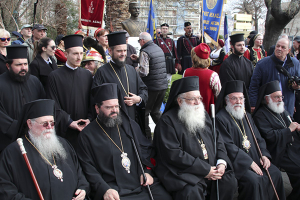 Ο Μητροπολίτης Κιλκίς στα αποκαλυπτήρια του Παύλου Μελά στην Καβάλα