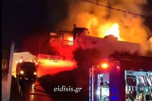 Στις φλόγες ακατοίκητη διώροφη κατοικία κοντά στο 9ο νηπιαγωγείο Κιλκίς