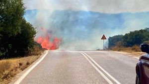 Μερικώς ελεγχόμενη η πυρκαγιά στο Στρατώνι Χαλκιδικής