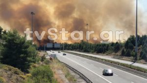 Πυρκαγιά στο Μαρτίνο Φθιώτιδας- Κλειστή η Αθηνών- Λαμίας στο ύψος Κάστρου (pics+vid)