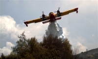 Μαίνεται η φωτιά στα Δερβενοχώρια - Αναγκαστική προσγείωση Canadair