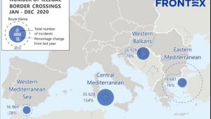 Frontex: Σε χαμηλό επταετίας η παράτυπη μετανάστευση στην ΕΕ το 2020 – Πτώση κατά 76% προς την Ελλάδα