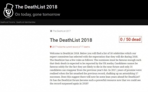 Υπάρχει site που προβλέπει ποιοι διάσημοι θα πεθάνουν κάθε χρόνο