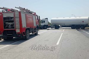 Νέο σοβαρό και επικίνδυνο τροχαίο στην ΠΑΘΕ με βυτιοφόρο