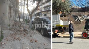 Θεσσαλονίκη: Παιδί και σκύλος γλίτωσαν για δευτερόλεπτα από κατάρρευση στέγης κτιρίου (ΦΩΤΟ)