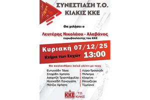 Ο Λευτέρης Νικολάου - Αλαβάνος στη συνεστίαση της Τοπικής Οργάνωσης Κ.Κ.Ε. Κιλκίς