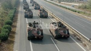 Θεσσαλονίκη: Γέμισε άρματα μάχης η Μουδανιών – Εντυπωσιακές εικόνες και βίντεο