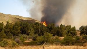 Σε εξέλιξη φωτιά σε χαμηλή βλάστηση μεταξύ Τρίλοφου και Πλαγιαρίου