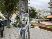Θεσσαλονίκη: Αφήνουν λουλούδια στο σημείο που παρασύρθηκε η άτυχη 21χρονη (pics &amp; vid)