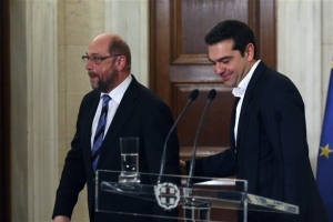 «Κουραστική συζήτηση» Τσίπρα - Σουλτς στο Μαξίμου