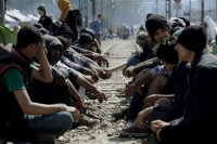 Διαμαρτυρία προσφύγων στην Ειδομένη για τα κλειστά σύνορα