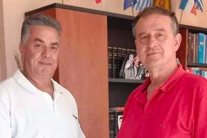 Ο Γιώργος Βασιλειάδης με τον Κώστα Σιωνίδη και την «Παιονία της Προόδου»