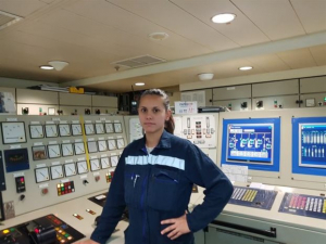 <div>Μια γυναίκα σε θέση Α' μηχανικού σε πλοίο της Hellenic Seaways</div>