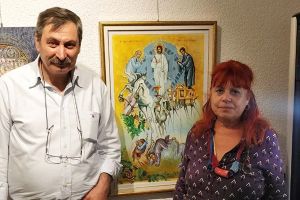 Οι κιλκισιώτες καλλιτέχνες Αθ. Τσιρίκα και Δ. Αντωνιάδης στην έκθεση για τα 40 χρόνια του ΣΚΕΤΒΕ
