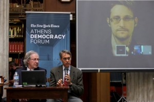 Παρέμβαση Σνόουντεν στο Athens Democracy Forum