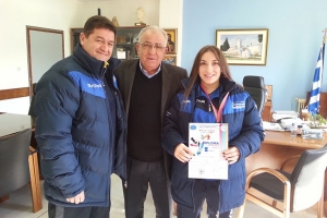 Επίσκεψη της ''αργυρής αθλήτριας'' του Taekwondo Μαρίας Φουλεδάκη στο Δήμαρχο Κιλκίς